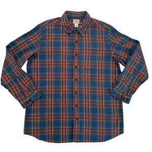 L.L. Bean Men’s XL Tall Traditional Fit Flannel Shirt Plaid Long Sleeve Pocket